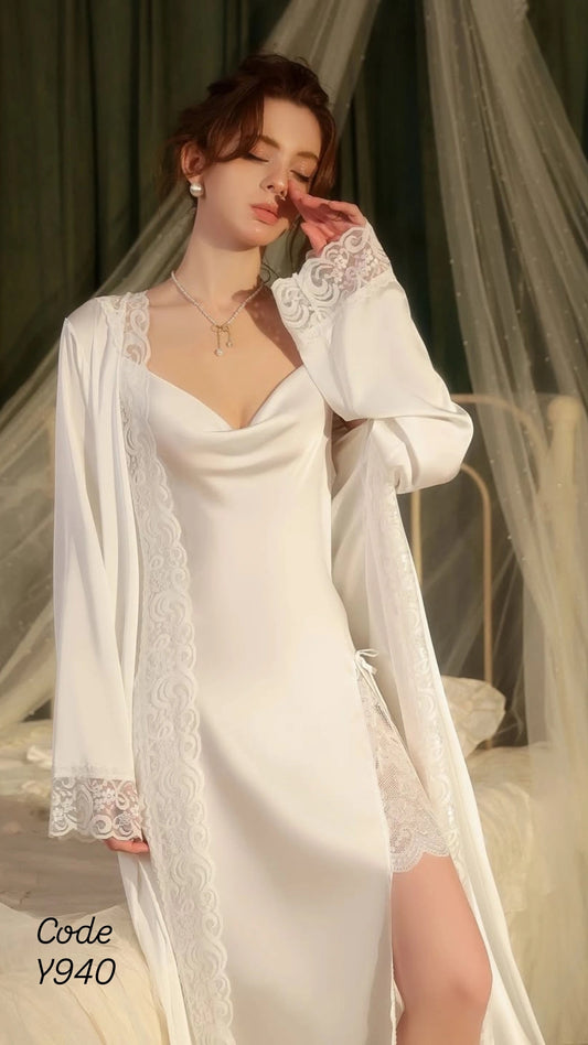 Silky White Nightgown