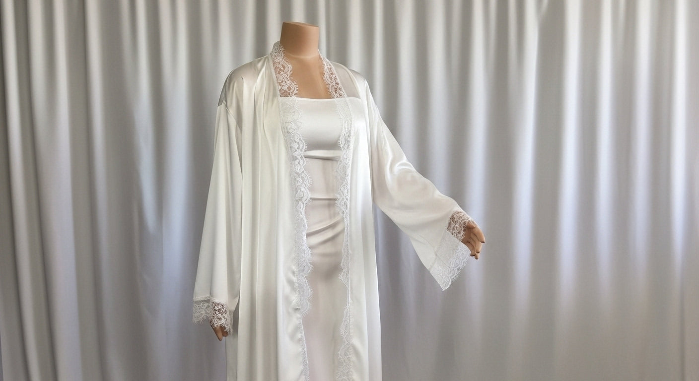 Elegant Black Lace Lingerie Robe