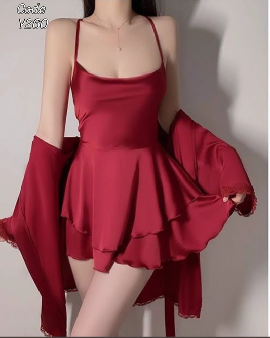 satin shirt with a robe