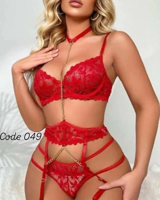 Red lace lingerie