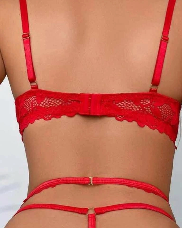 Red lace lingerie