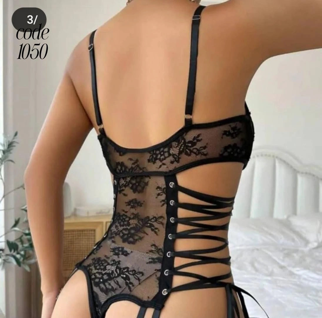 Black lace lingerie