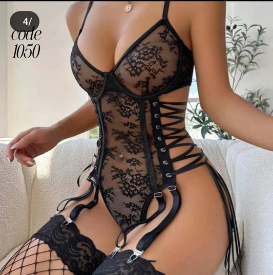 Black lace lingerie