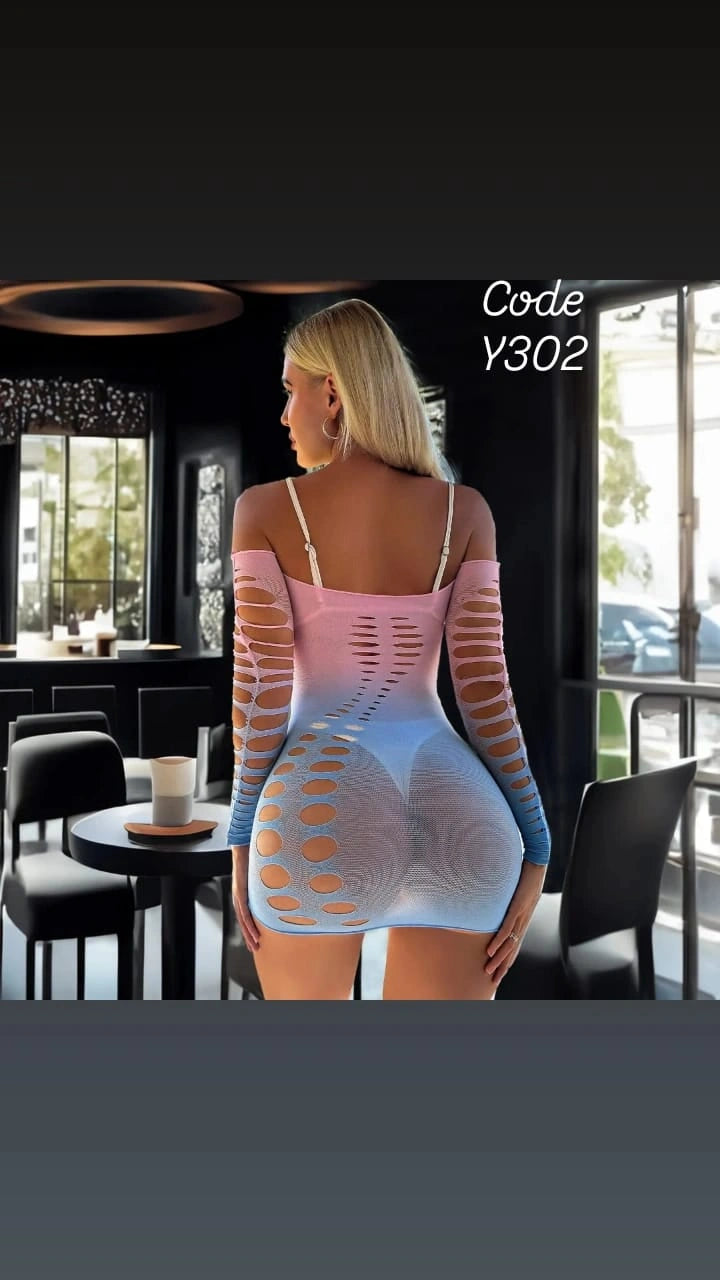 Bold Mesh Gradient Dress