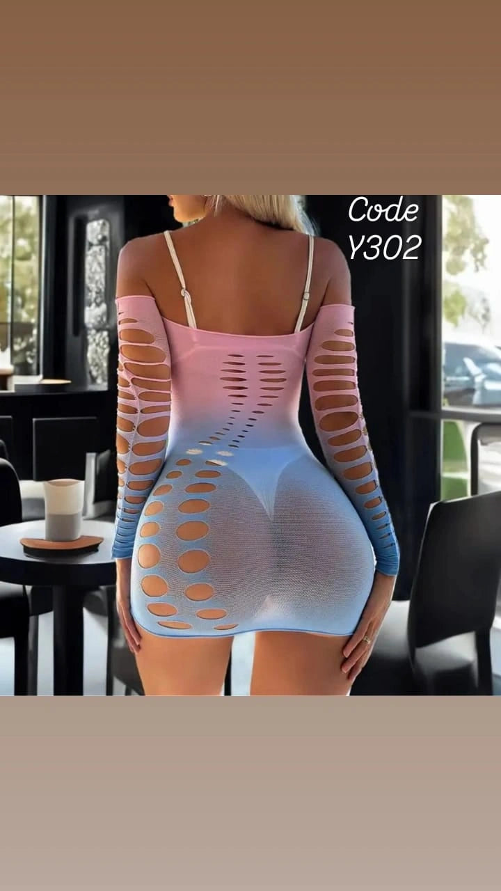 Bold Mesh Gradient Dress