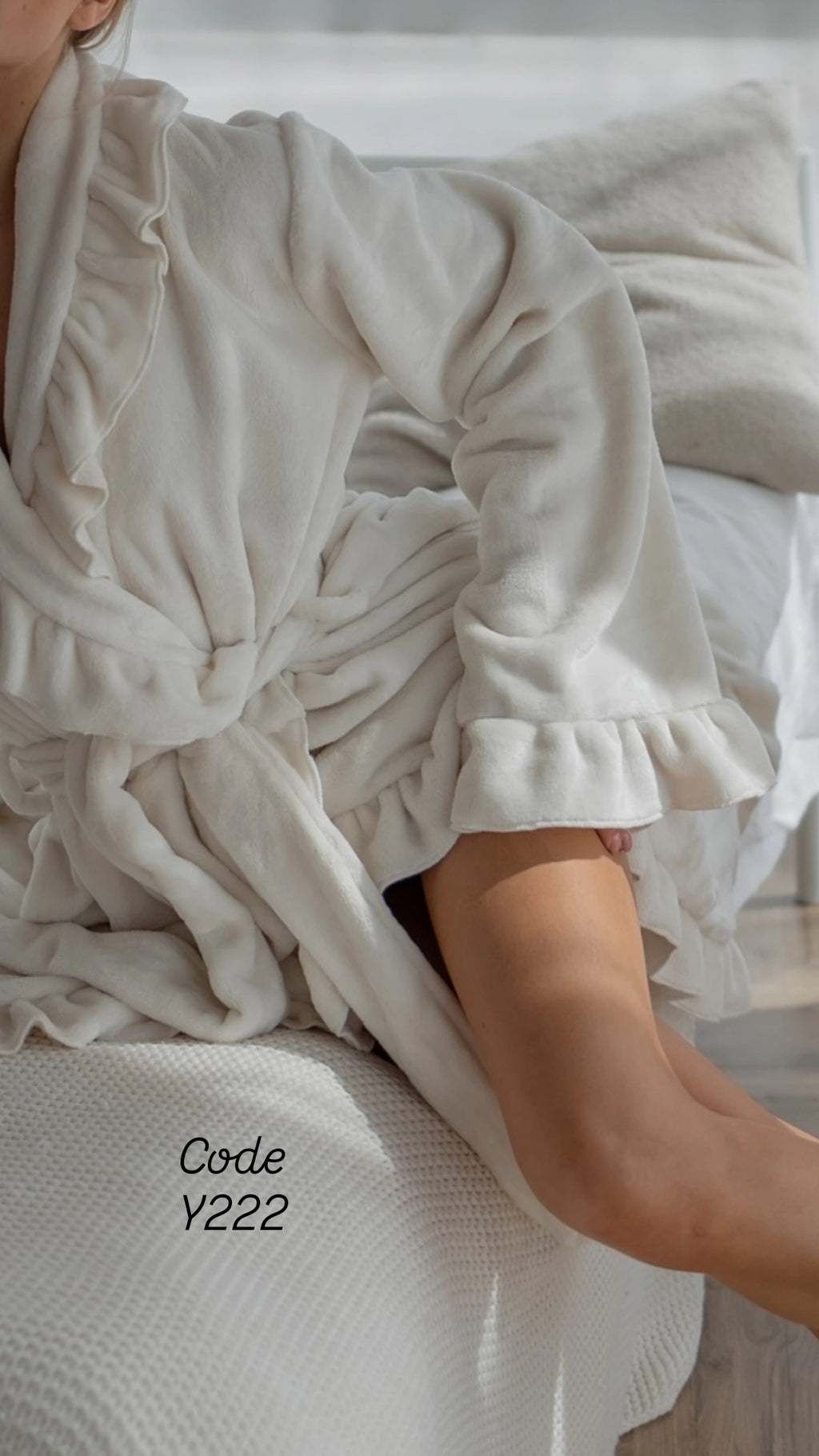 Velvet Ruffle Robe