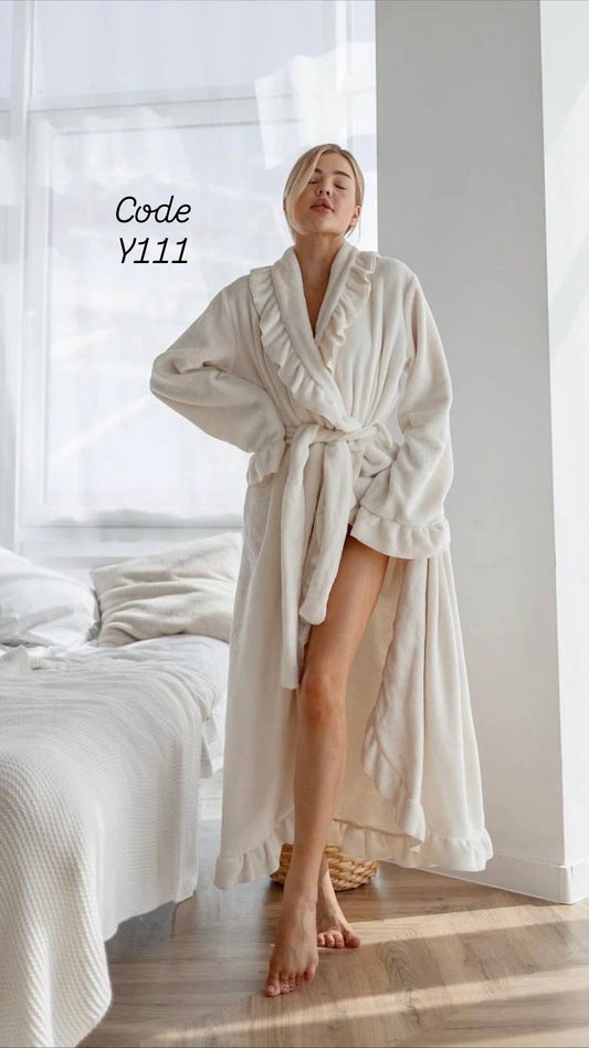 Velvet Ruffle Robe