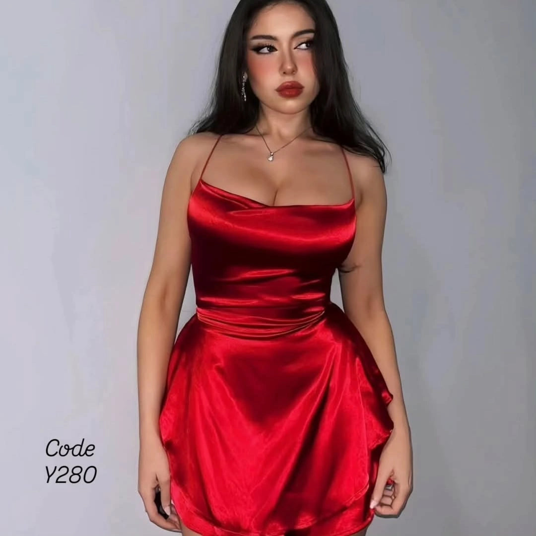 Satin Mini Dress – Sleek, Sexy