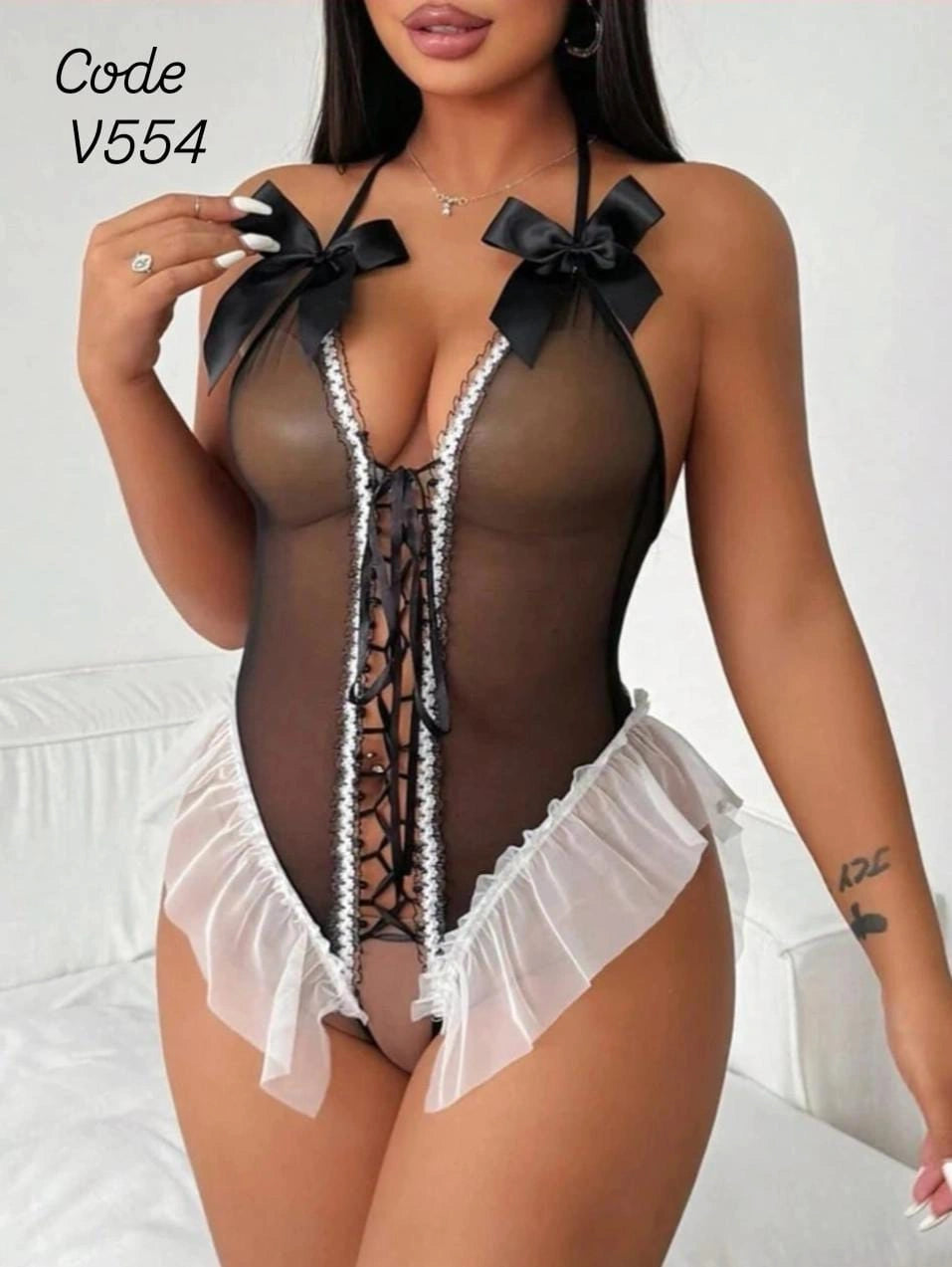 "Sheer Chiffon Costume Lingerie