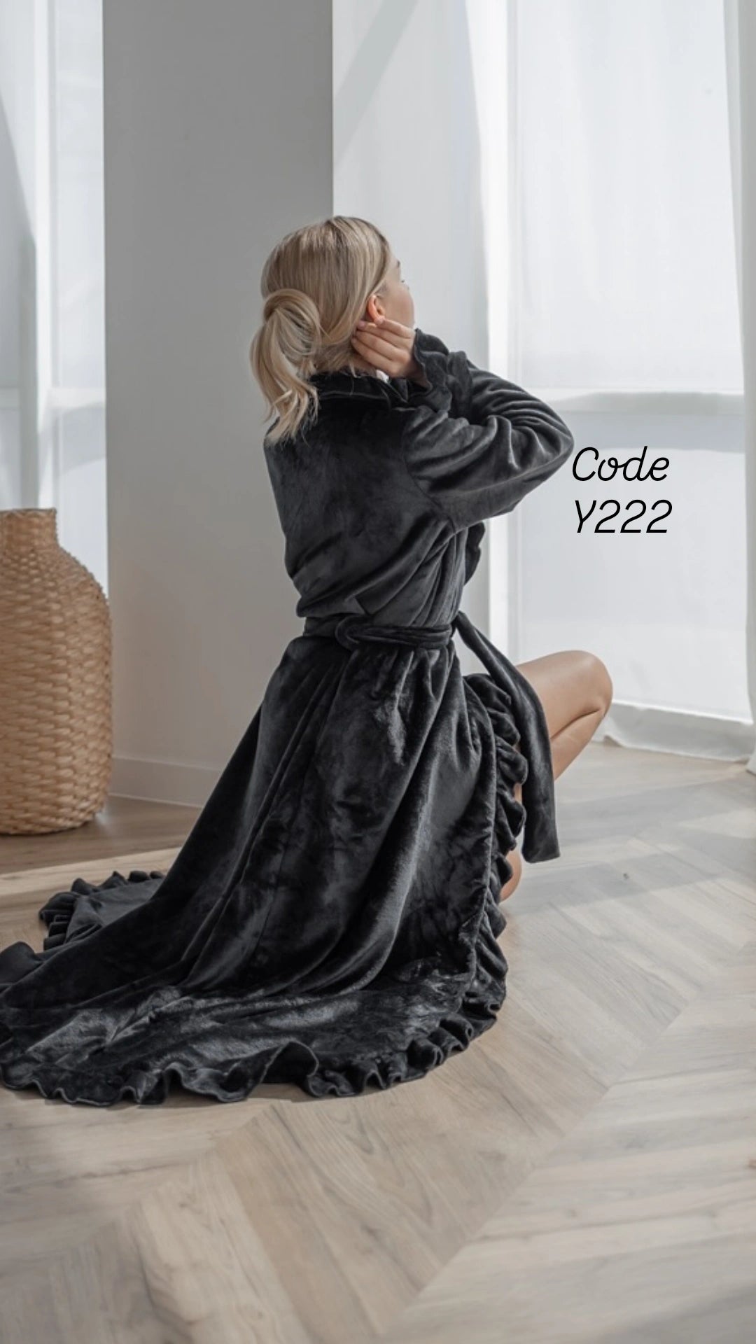 Velvet Ruffle Robe