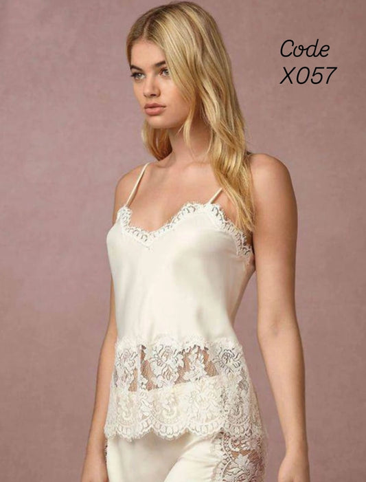 Elegant satin and lace set