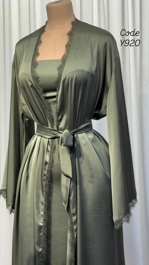 Elegant Black Lace Lingerie Robe