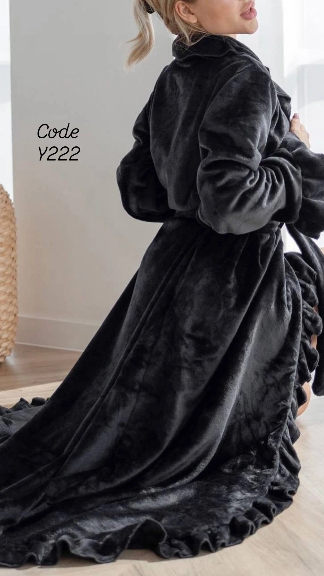 Velvet Ruffle Robe
