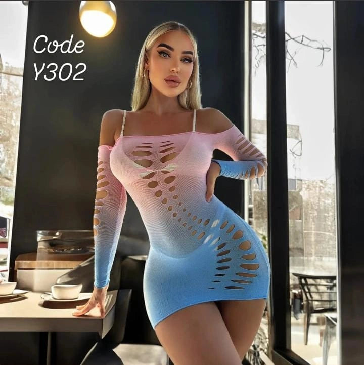 Bold Mesh Gradient Dress
