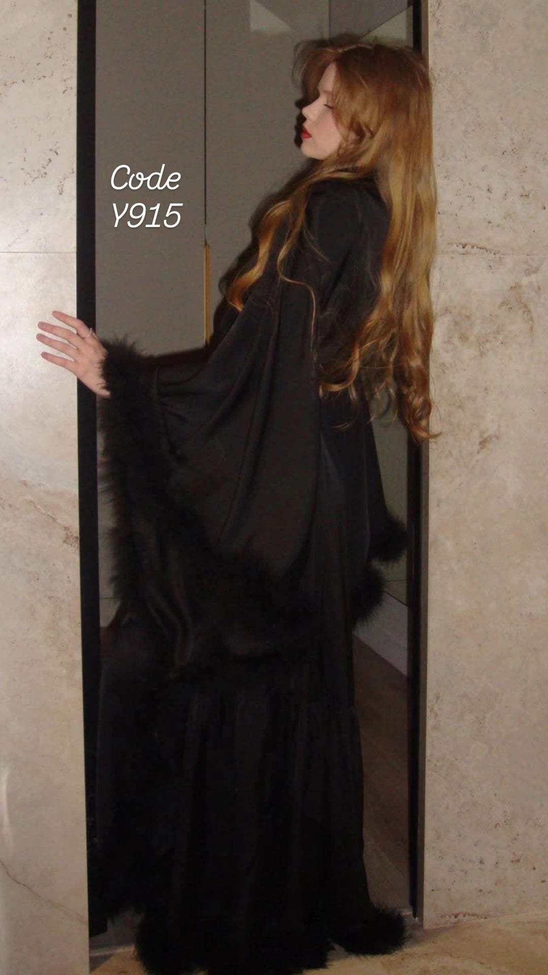 Feather Satin Robe