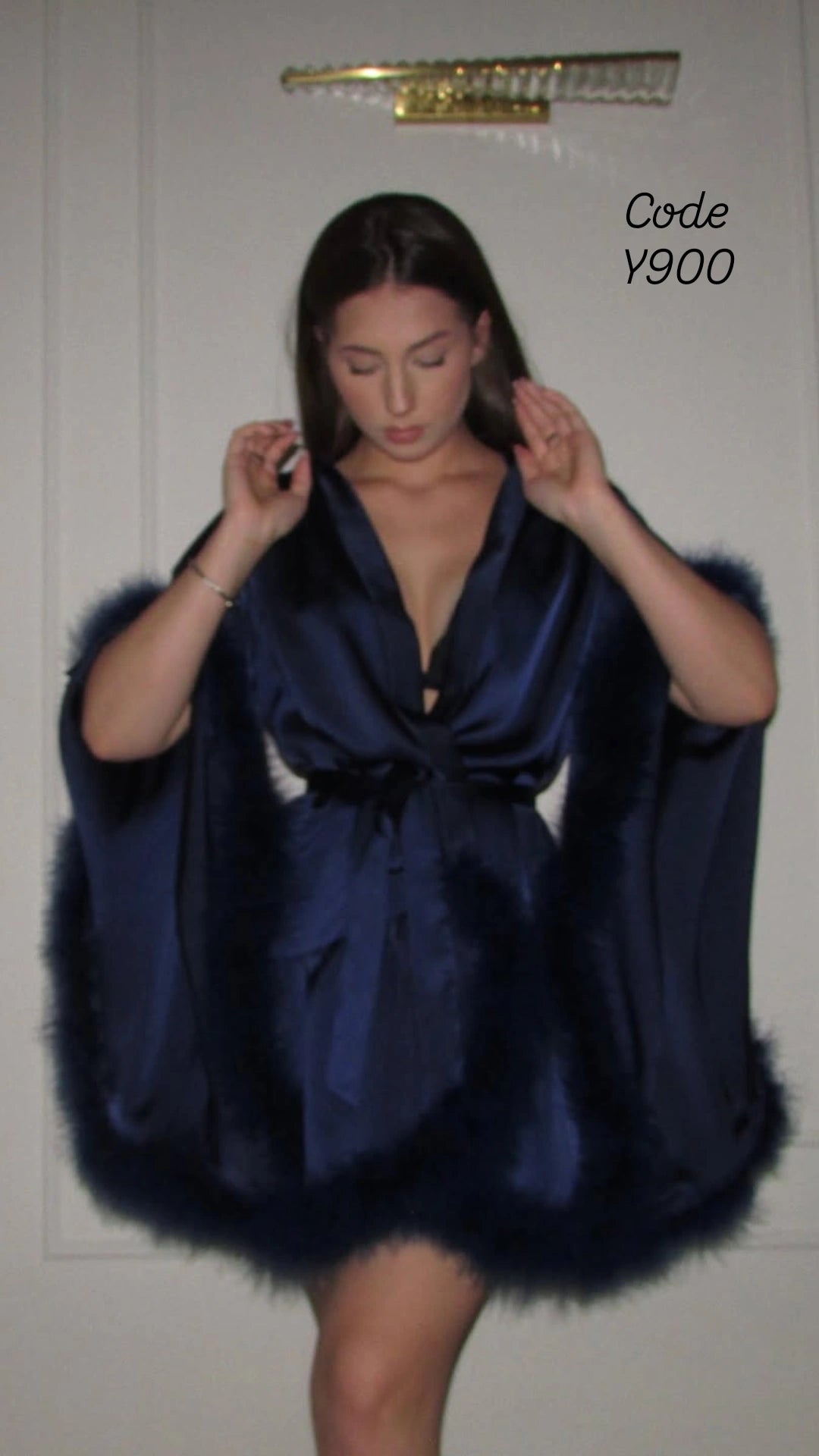 Feather Trim Lingerie Robe