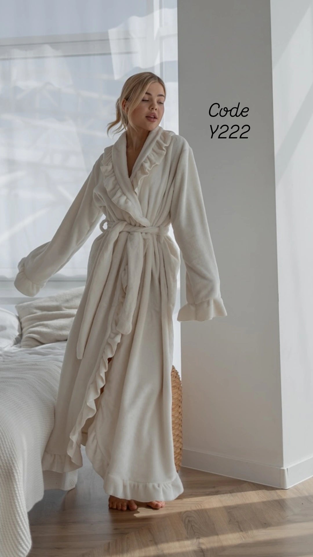Velvet Ruffle Robe