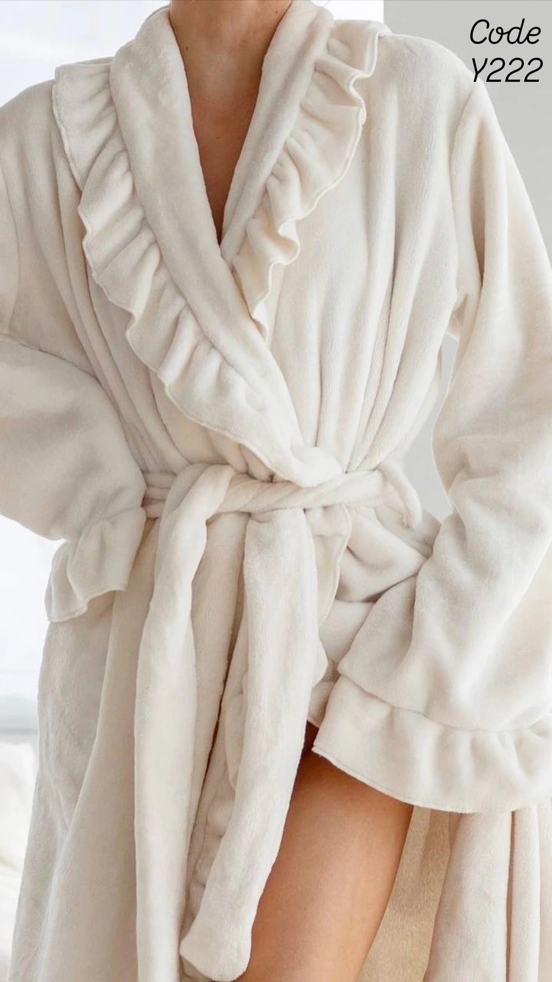 Velvet Ruffle Robe
